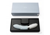 Голубой вибратор с лепестками на тельце Iris Blue - 22 см.