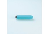 Голубой минивибромассажер с ребристой поверхностью Charms Silk Blue