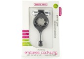 Чёрное эрекционное виброкольцо c шариком и магнитами Vibrating Endless Cockring Magnet