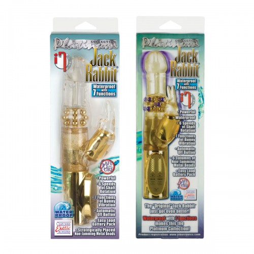 Золотой вибромассажер Platinum Jack Rabbit