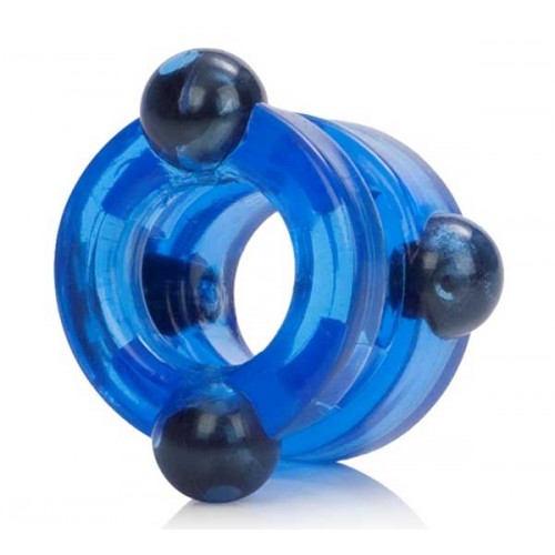 Голубое двойное эрекционное кольцо с магнитами Magnetic Power Ring