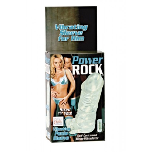 Насадка на пенис POWER ROCK VB PENIS SLEVE с вибрацией прозрачная