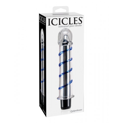Стеклянный вибростимулятор ICICLES № 20 - 17,8 см.