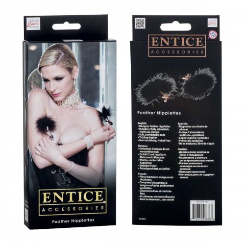 Золотистые зажимы для сосков с пухом Entice Feather Nipplettes