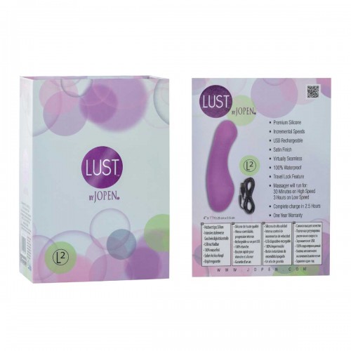 Фиолетовый миниатюрный вибратор Lust by JOPEN L2