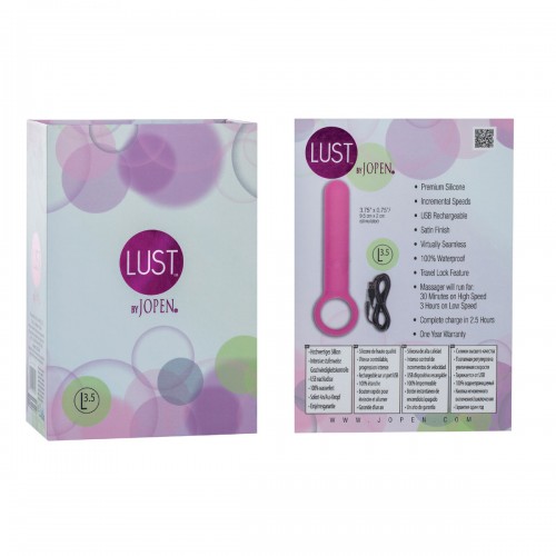 Розовый мини-вибратор с кольцом L3.5 Lust by JOPEN - 12,75 см.