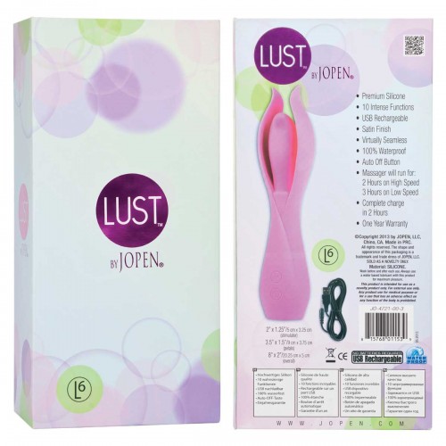 Большой розовый вибратор с лепестками Lust by JOPEN L6