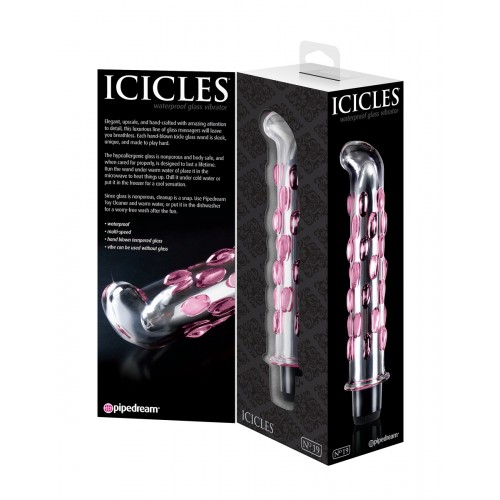 Стеклянный вибростимулятор Icicles №19 - 17,8 см.