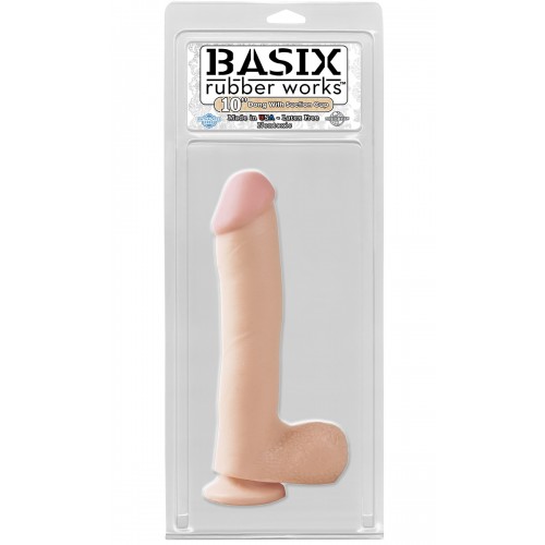 Большой телесный фаллос на присоске Basix Rubber Works - 26 см.