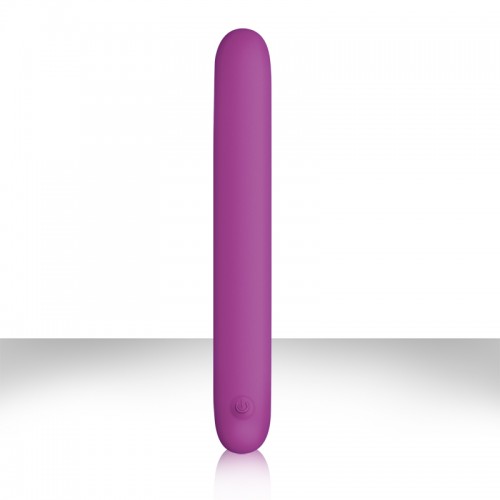 Плоский фиолетовый вибромассажер Serenity Purple USB из силикона - 20,3 см.