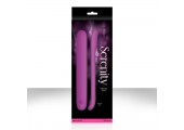 Плоский фиолетовый вибромассажер Serenity Purple USB из силикона - 20,3 см.