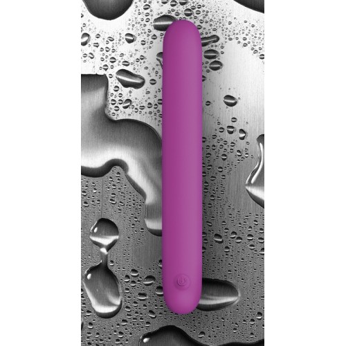 Плоский фиолетовый вибромассажер Serenity Purple USB из силикона - 20,3 см.