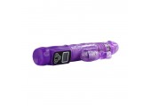 Фиолетовый вибратор Up and Down Love Doudse с ротацией - 22,4 см.