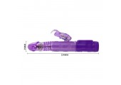 Фиолетовый вибратор Up and Down Love Doudse с ротацией - 22,4 см.