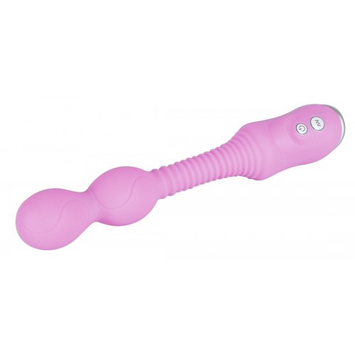 Розовый силиконовый вибратор VIBE THERAPY ORBITO - 15 см.