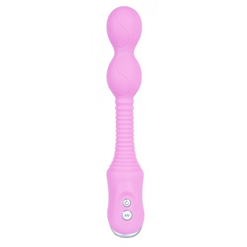 Розовый силиконовый вибратор VIBE THERAPY ORBITO - 15 см.