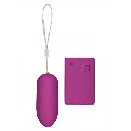 Лиловое вибройяцо с дистанционным управлением Funky Remote Egg - 7,5 см.