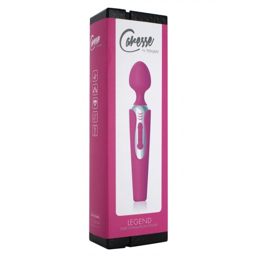 Розовый вибростимулятор LEGEND MASSAGER - 20 см.