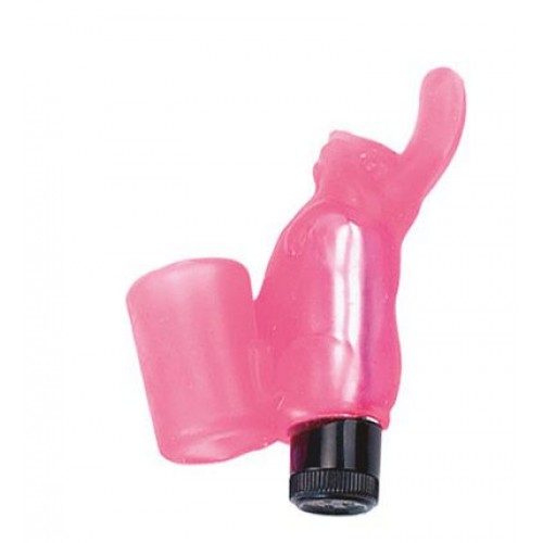 Розовый вибростимулятор на палец Rabbit Finger Sleeve 