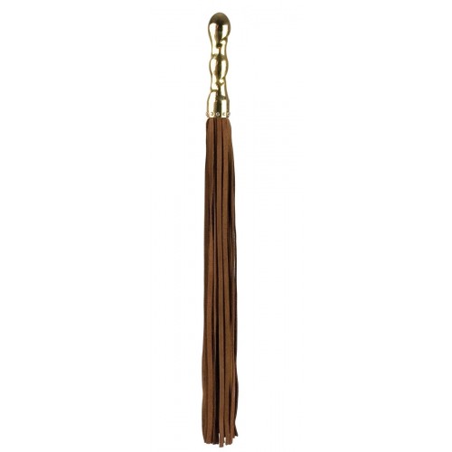 Коричневая плетка Luxury Whip18k-Gold plated с покрытой золотом рукоятью