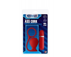 Красная вибровтулка MENZSTUFF ASS CORK WIDE - 7,5 см. 