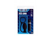 Чёрная вибровтулка MENZSTUFF ASS CORK SMALL - 7,5 см.