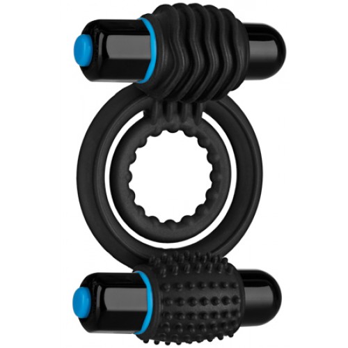 Эрекционное кольцо с вибростимуляторами OPTIMALE Vibrating Double C-Ring 