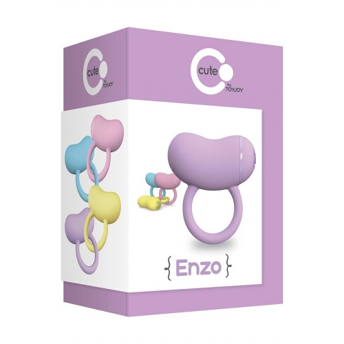 Сиреневое виброкольцо на пенис ENZO COUPLES RING 