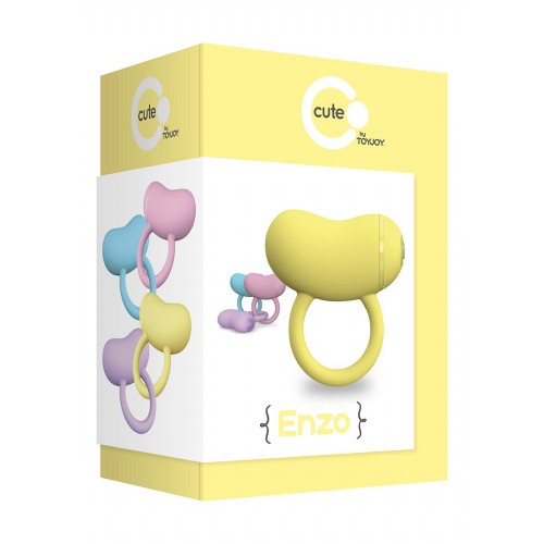 Желтое виброкольцо на пенис ENZO COUPLES RING 
