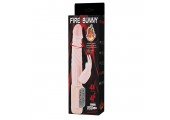 Вибратор Fire Bunny с клиторальным отростком и нагревом - 22 см.