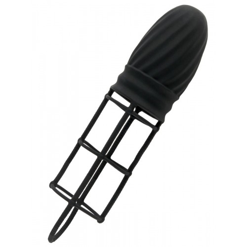Чёрная насадка Silicone Gladiator Extension - 14 см.