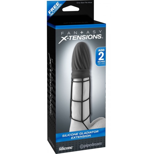 Чёрная насадка Silicone Gladiator Extension - 14 см.