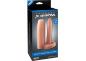 Телесная насадка с анальным фаллосом Double Trouble Girth Gainer - 15,2 см.