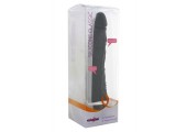 Чёрный силиконовый вибратор CLASSIC SLIM - 21 см.