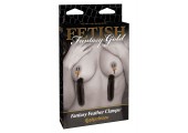 Зажимы на соски с крупными пёрышками GOLD FEATHER NIPPLE CLAMPS 