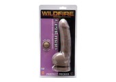 Коричневый фаллоимитатор на присоске Wildfire Real Man CyberSkin Perfect Pecker Dark - 20 см.