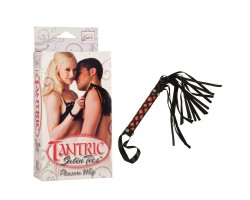 Чёрная плеть с атласной рукоятью TANTRIC