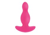 Розовый анальный плаг из силикона с 10 функциями SILICONE RISQUE - 10 см.