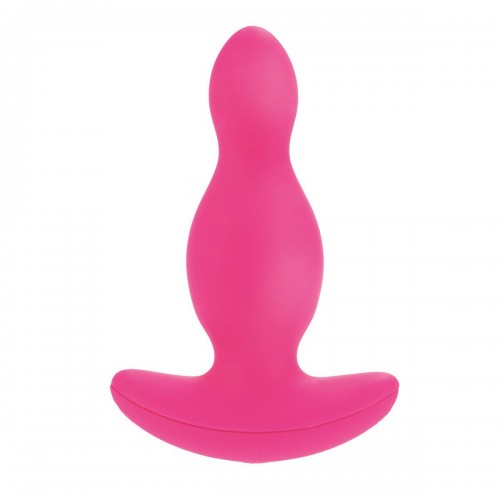 Розовый анальный плаг из силикона с 10 функциями SILICONE RISQUE - 10 см.