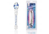 Двусторонний стеклянный фаллос с разными головками Sweet Drive - 22 см.