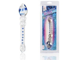 Двусторонний стеклянный фаллос с разными головками Sweet Drive - 22 см.