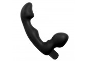 Безремневый черный страпон со стимуляцией G-точки Karma Strapless G-Spot Vibe - 16,5 см.