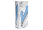 Голубой вибратор со стимуляцией клитора Lovely Vibes G-spot - 20 см.