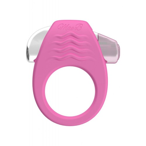 Розовое эрекционное кольцо с вибрацией Stylish Soft Touch C-ring 