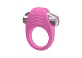 Розовое эрекционное кольцо с вибрацией Stylish Soft Touch C-ring 
