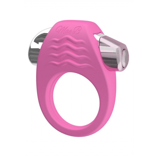 Розовое эрекционное кольцо с вибрацией Stylish Soft Touch C-ring 