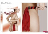 Красная замшевая плетка Bad Kitty - 38 см.