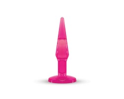 Розовая анальная втулка среднего размера JAMMY JELLY ANAL MEDIUM PLUG PINK - 14 см.