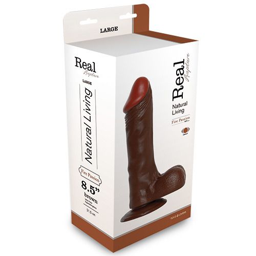 Коричневый вибратор REALISTIC VIBRATOR REAL RAPTURE BROWN - 24,5 см.