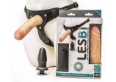 Фаллоимитатор из неоскин с поясом Harness и анальной пробкой - 16,5 см.